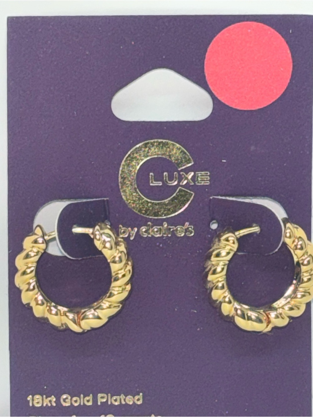 Claire's 18kt Gold Plated Twisted Hoop Earrings - Gold